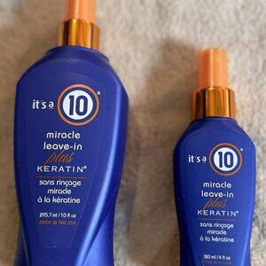 2 Bottles Brand New "It's a 10 Miracle Leave-In Plus Keratin Hair Product"